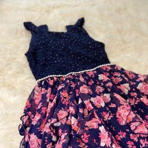 Navy blue Flower Dress